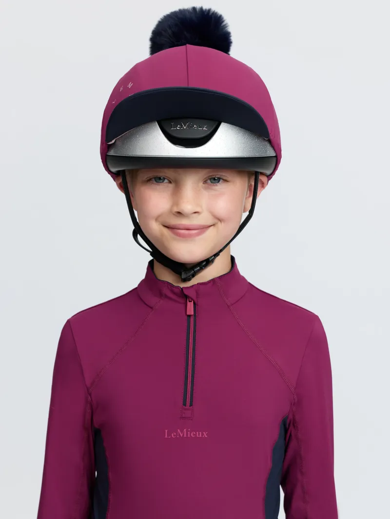 LeMieux Classique Pom Hat Silk - Blackberry-1
