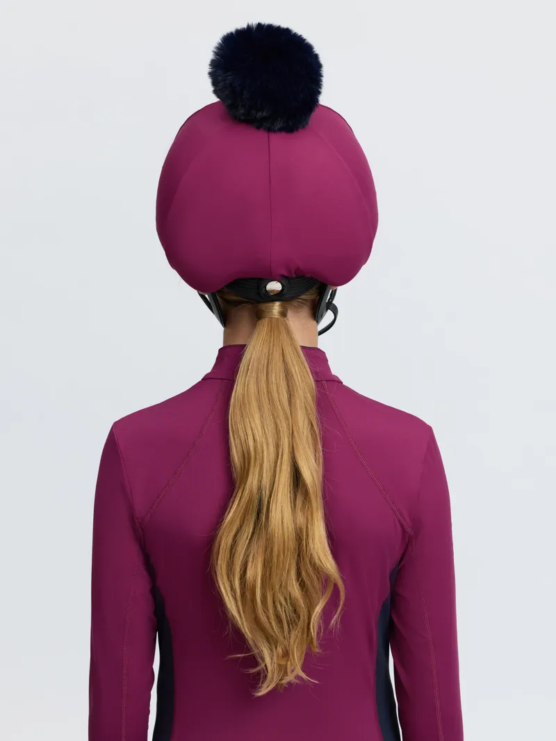 LeMieux Classique Pom Hat Silk - Blackberry-5
