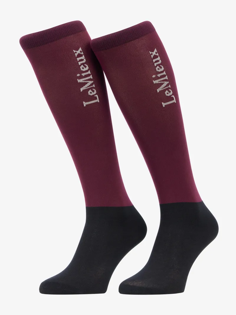LeMieux Competition Socks 2 Pack - Blackberry