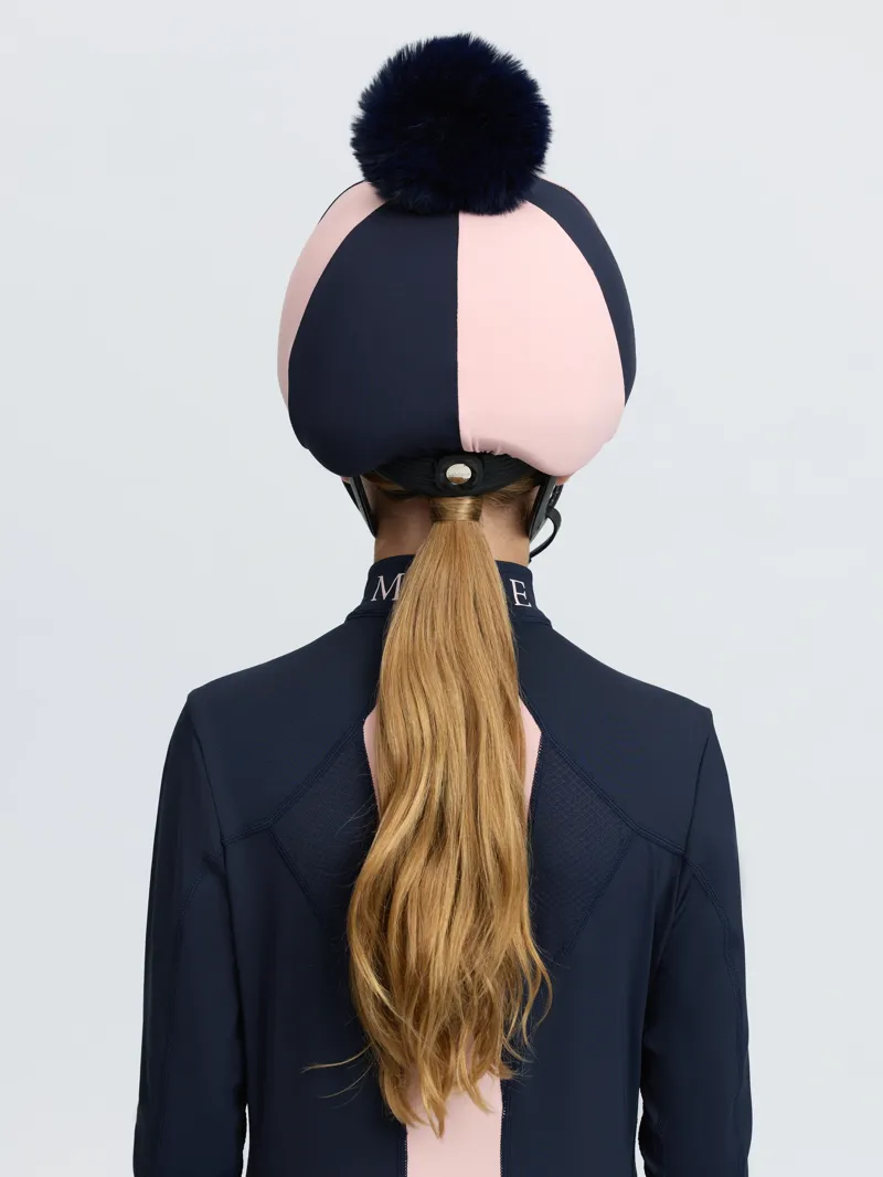 LeMieux Harlequin Hat Silk - Navy/Petal-5
