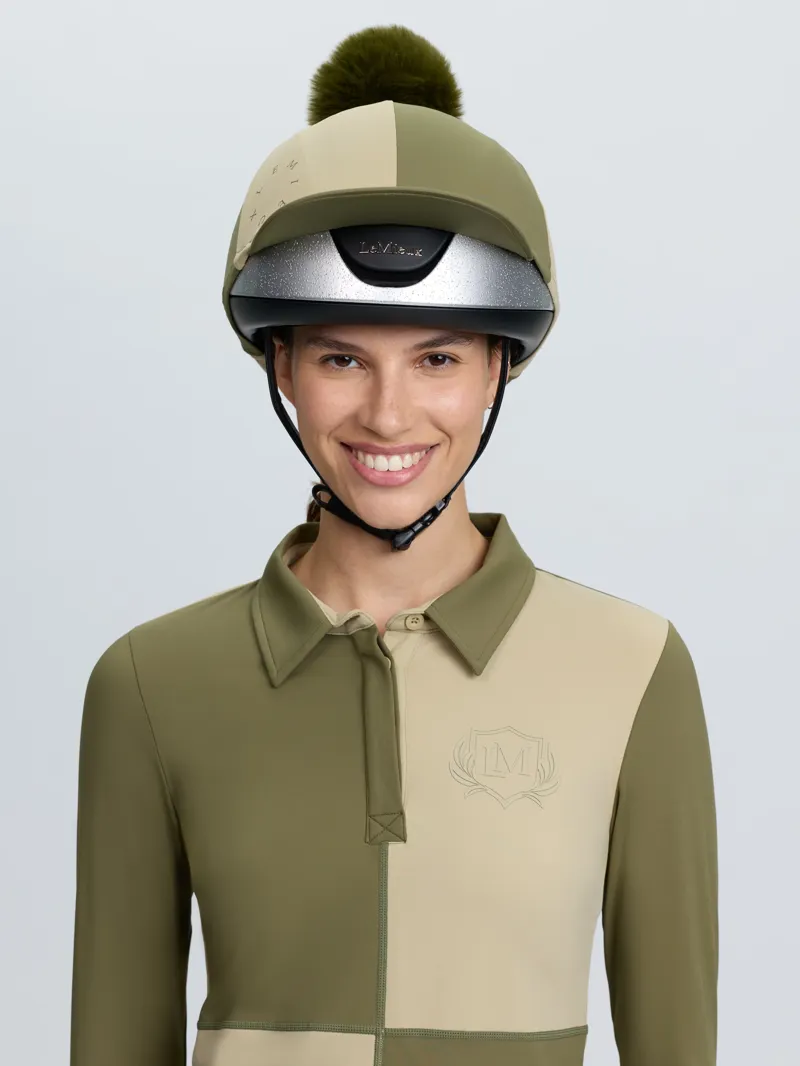 LeMieux Harlequin Hat Silk - Willow/Pear-1
