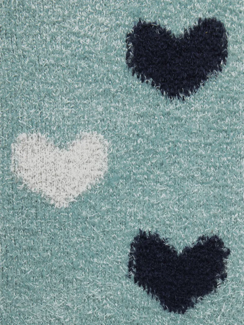LeMieux Heart Fluffies Socks - Aloe-2