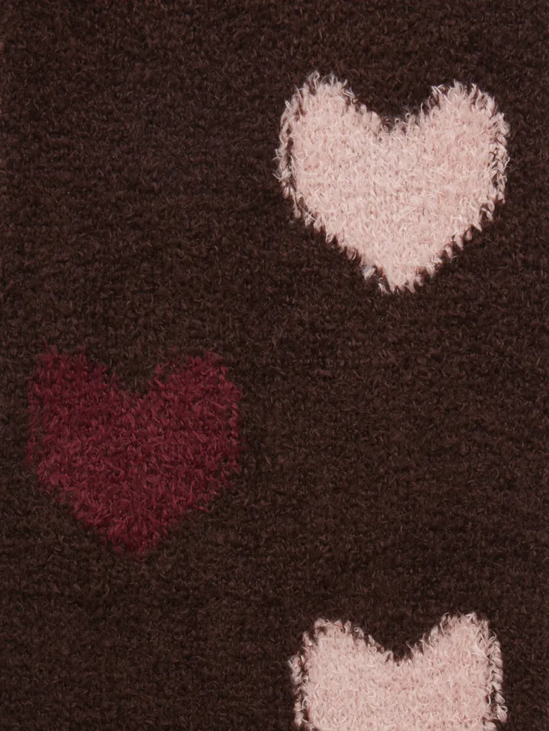LeMieux Heart Fluffies Socks - Bramble-2