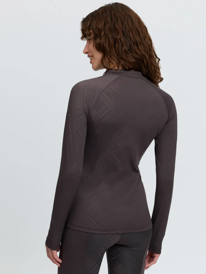 LeMieux Heritage Check Long Sleeve Base Layer - Cocoa-4