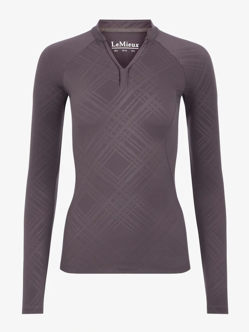 LeMieux Heritage Check Long Sleeve Base Layer - Cocoa