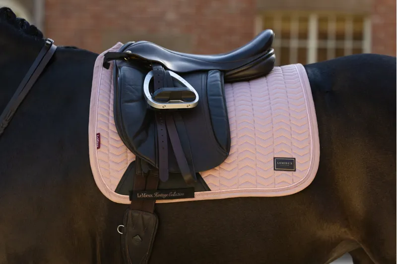 LeMieux Heritage Herringbone Dressage Square - Wild Rose-7