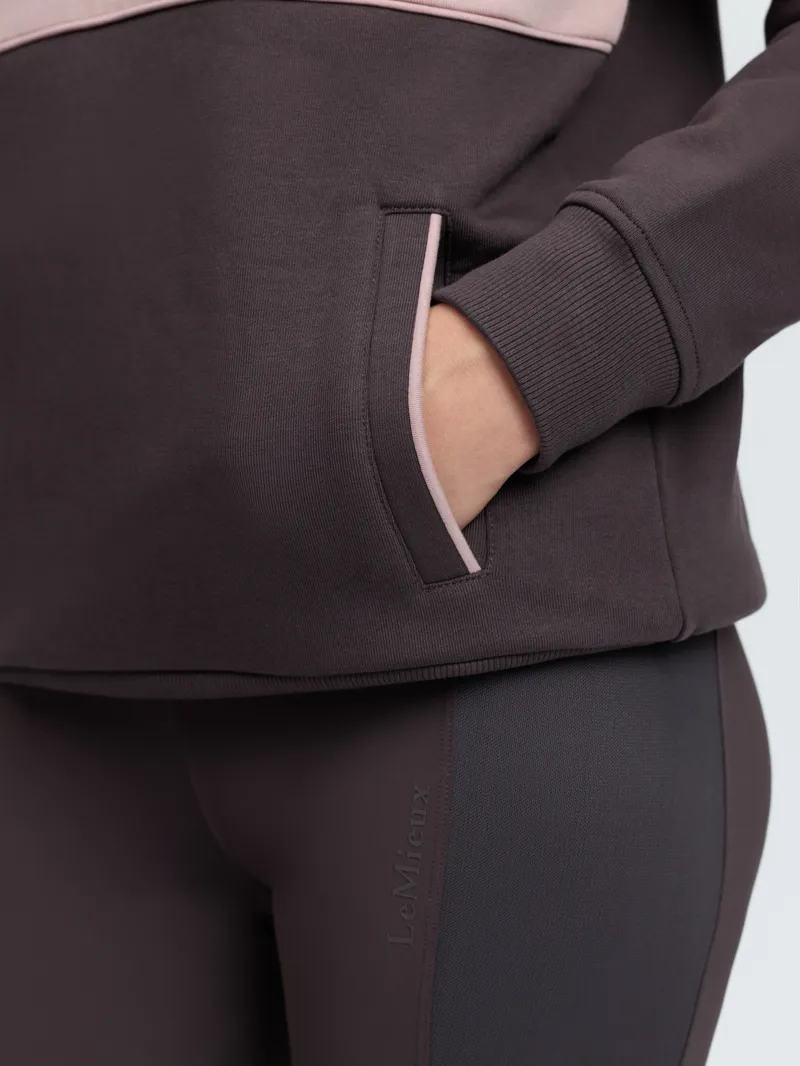 LeMieux Heritage Quarter Zip Sweat - Cocoa-4