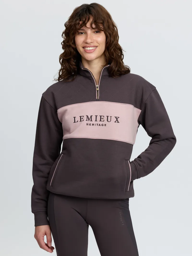 LeMieux Heritage Quarter Zip Sweat - Cocoa-1