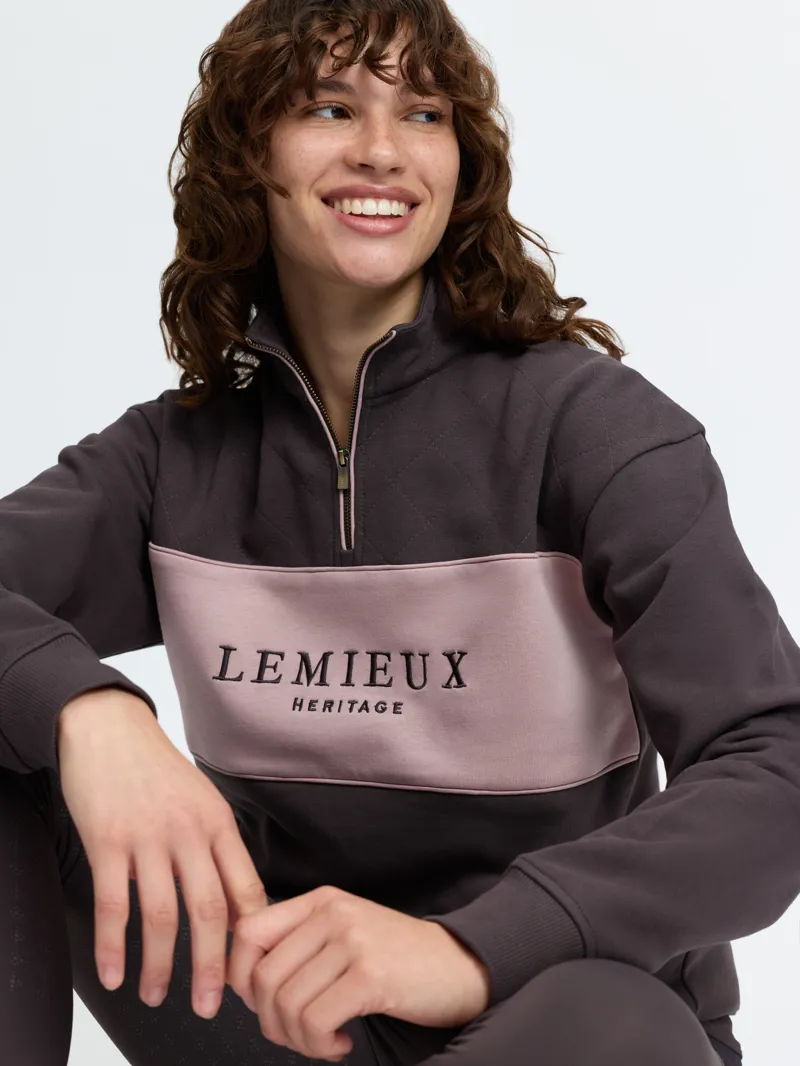 LeMieux Heritage Quarter Zip Sweat - Cocoa-2