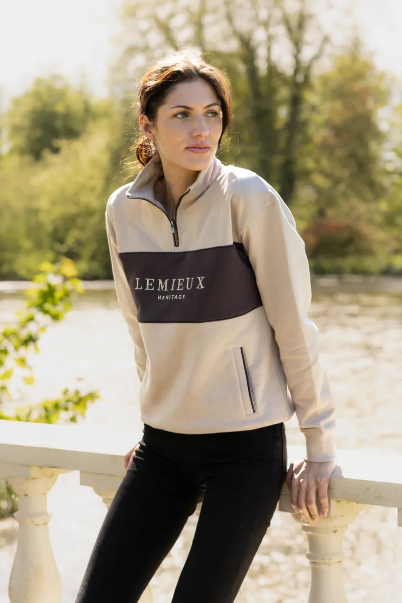 LeMieux Heritage Quarter Zip Sweat - Stone-6