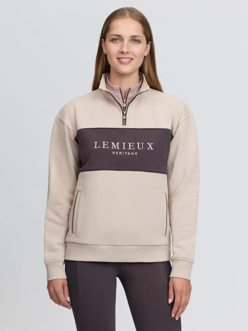 LeMieux Heritage Quarter Zip Sweat - Stone-1