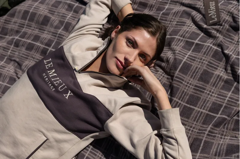 LeMieux Heritage Quarter Zip Sweat - Stone-7