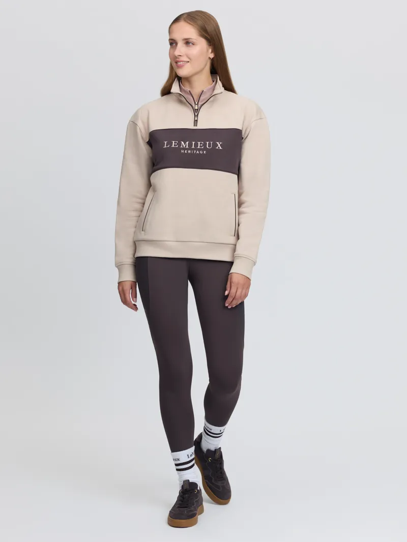 LeMieux Heritage Quarter Zip Sweat - Stone-5