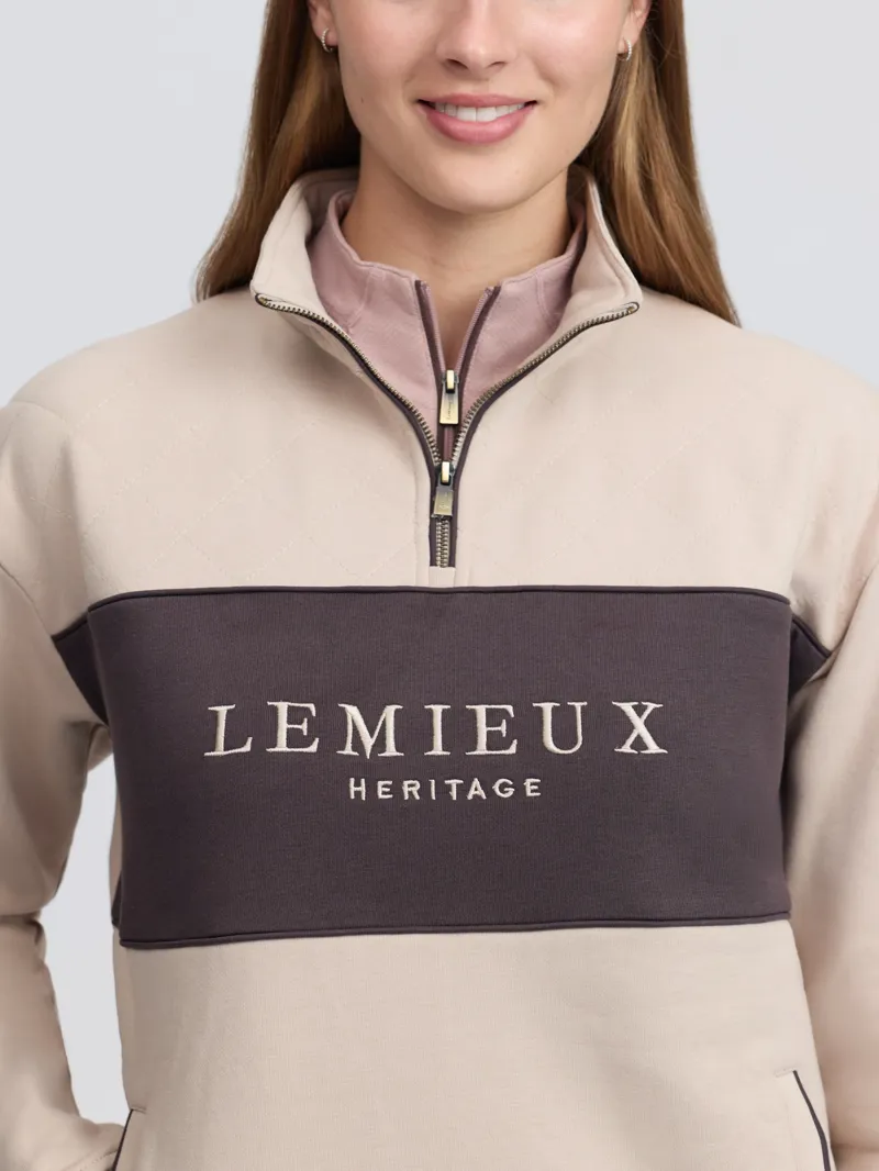 LeMieux Heritage Quarter Zip Sweat - Stone-4