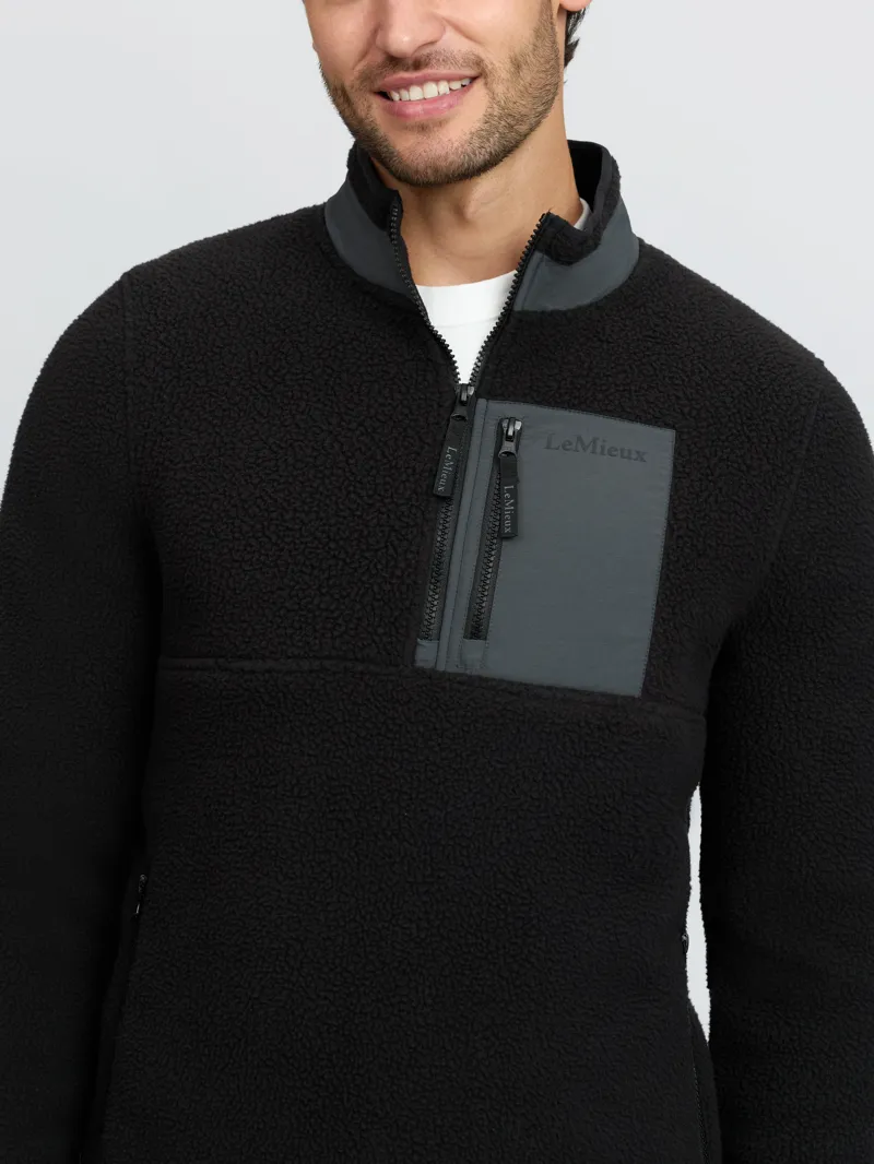 LeMieux Mens Borg Half Zip Sweat - Black-4