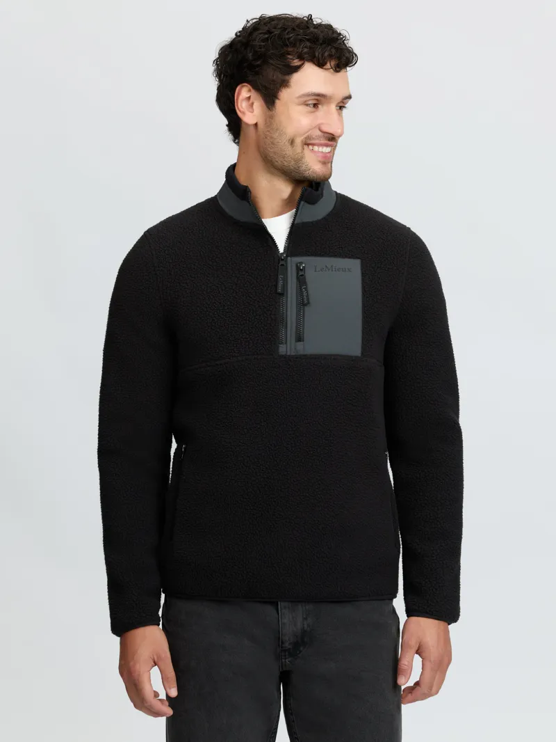 LeMieux Mens Borg Half Zip Sweat - Black