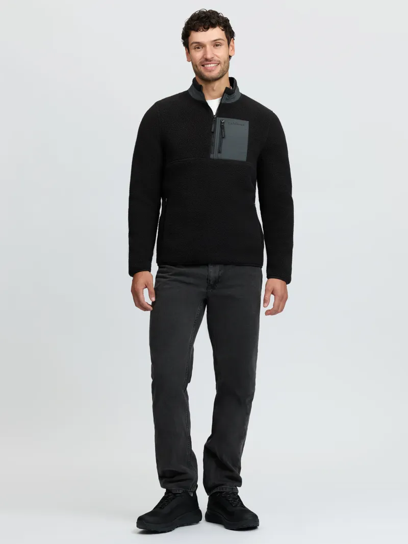 LeMieux Mens Borg Half Zip Sweat - Black-2