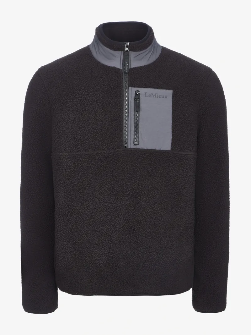 LeMieux Mens Borg Half Zip Sweat - Black-3