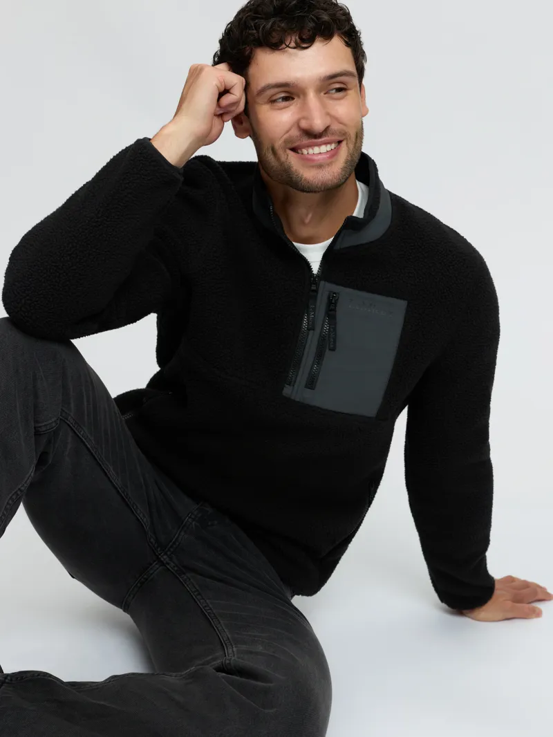 LeMieux Mens Borg Half Zip Sweat - Black-6