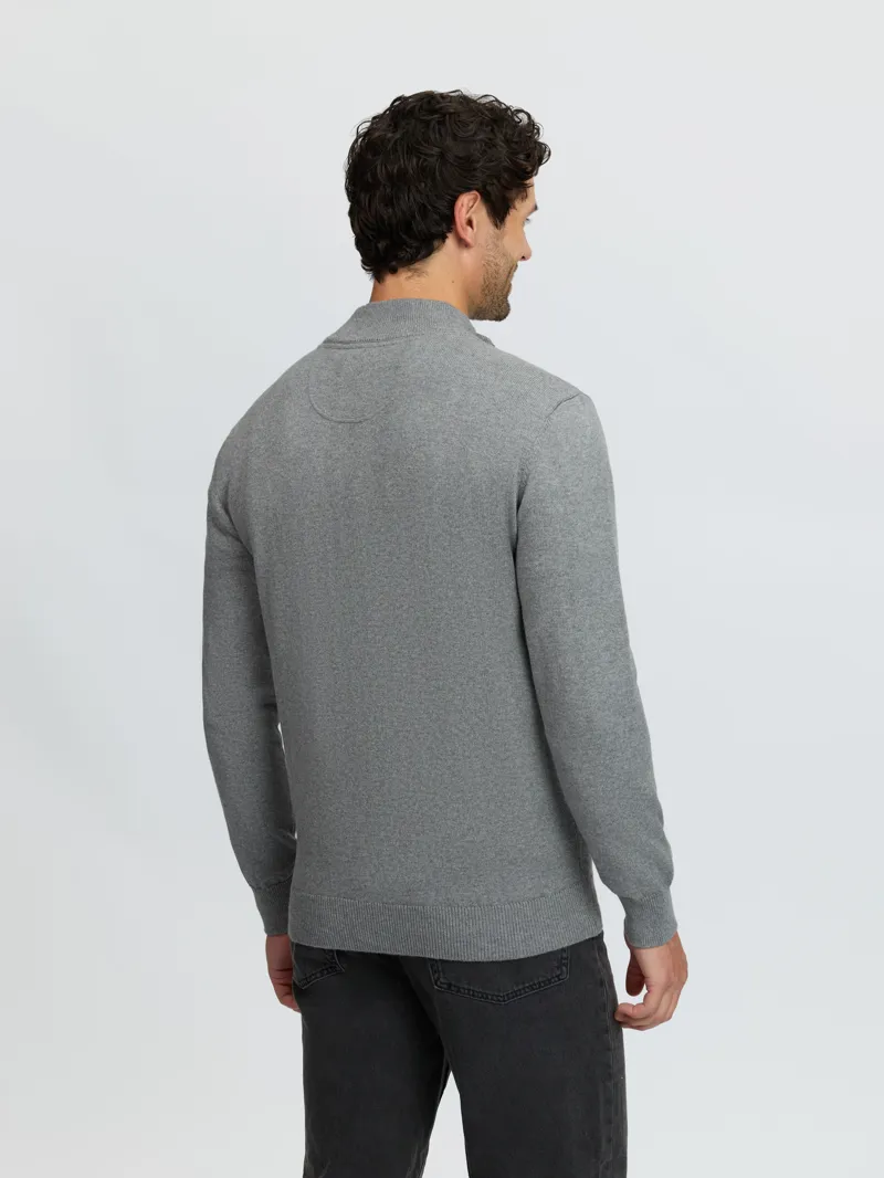 LeMieux Mens Quarter Zip Knit - Grey-1
