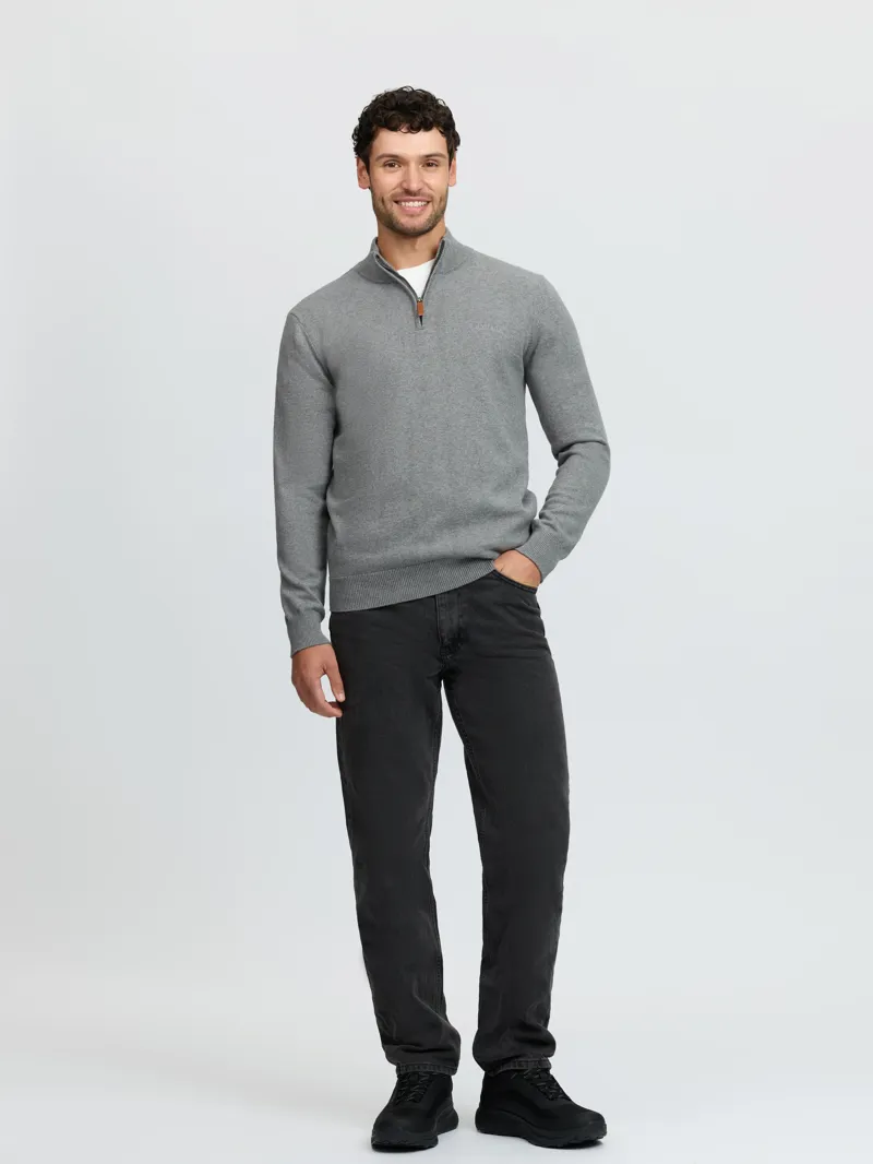 LeMieux Mens Quarter Zip Knit - Grey-4