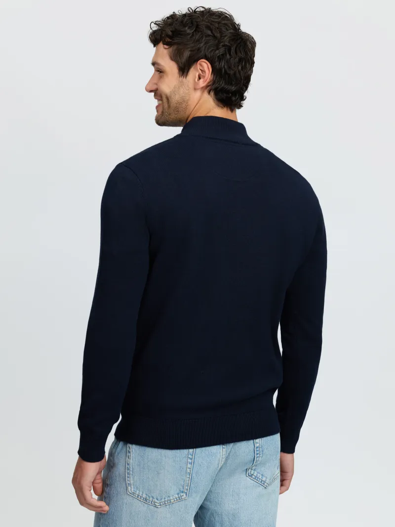 LeMieux Mens Quarter Zip Knit - Navy-1
