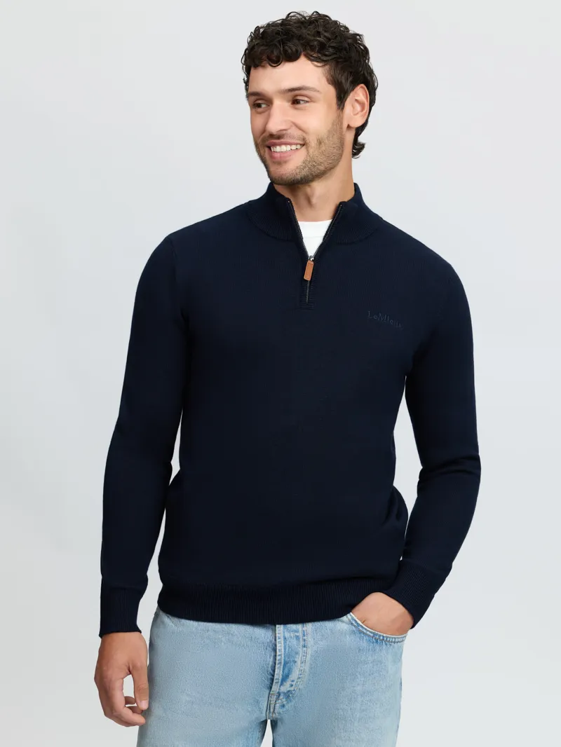 LeMieux Mens Quarter Zip Knit - Navy
