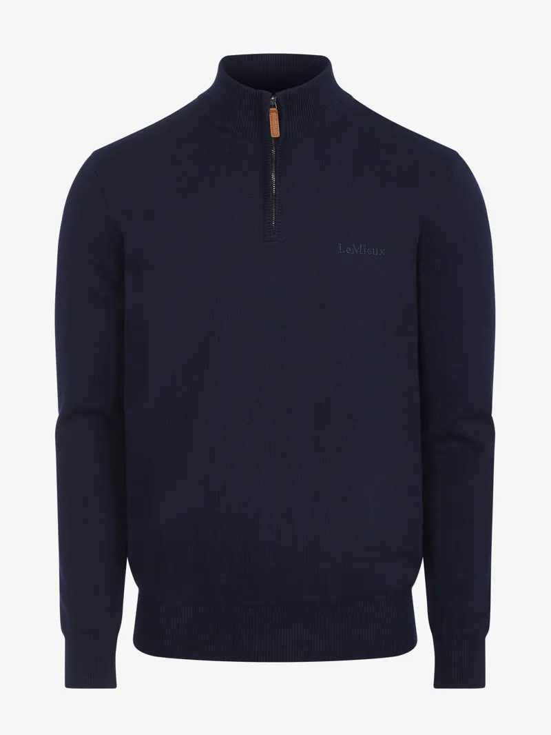 LeMieux Mens Quarter Zip Knit - Navy-2