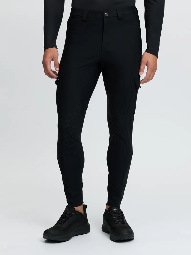LeMieux Mens Stormwear Knee Grip Breeches - Black