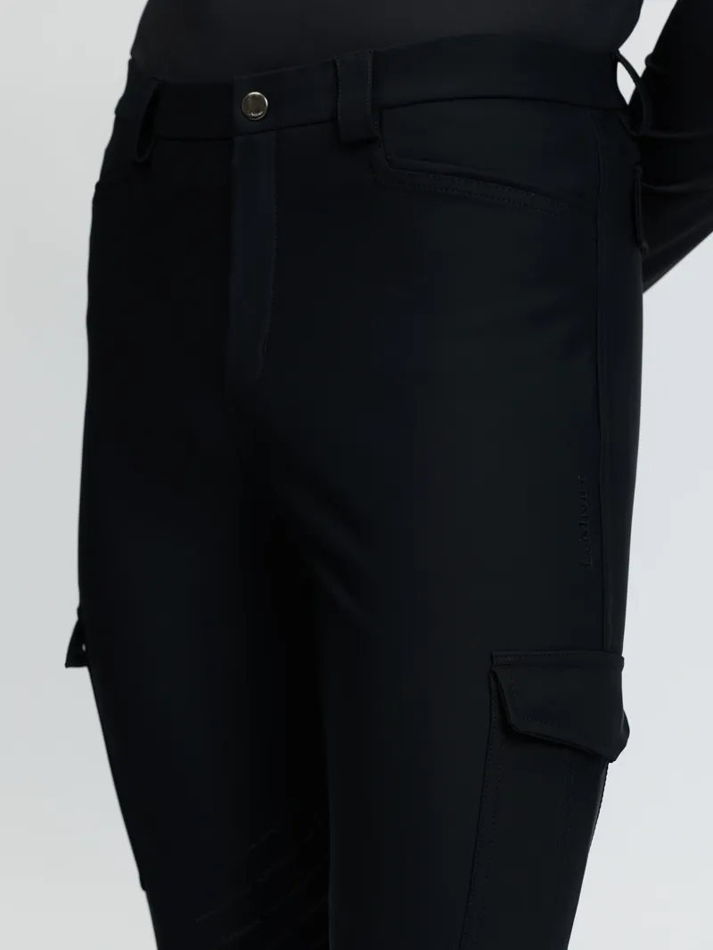 LeMieux Mens Stormwear Knee Grip Breeches - Black-4