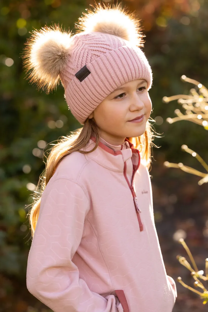 LeMieux Mini Double Pom Beanie - Petal-4