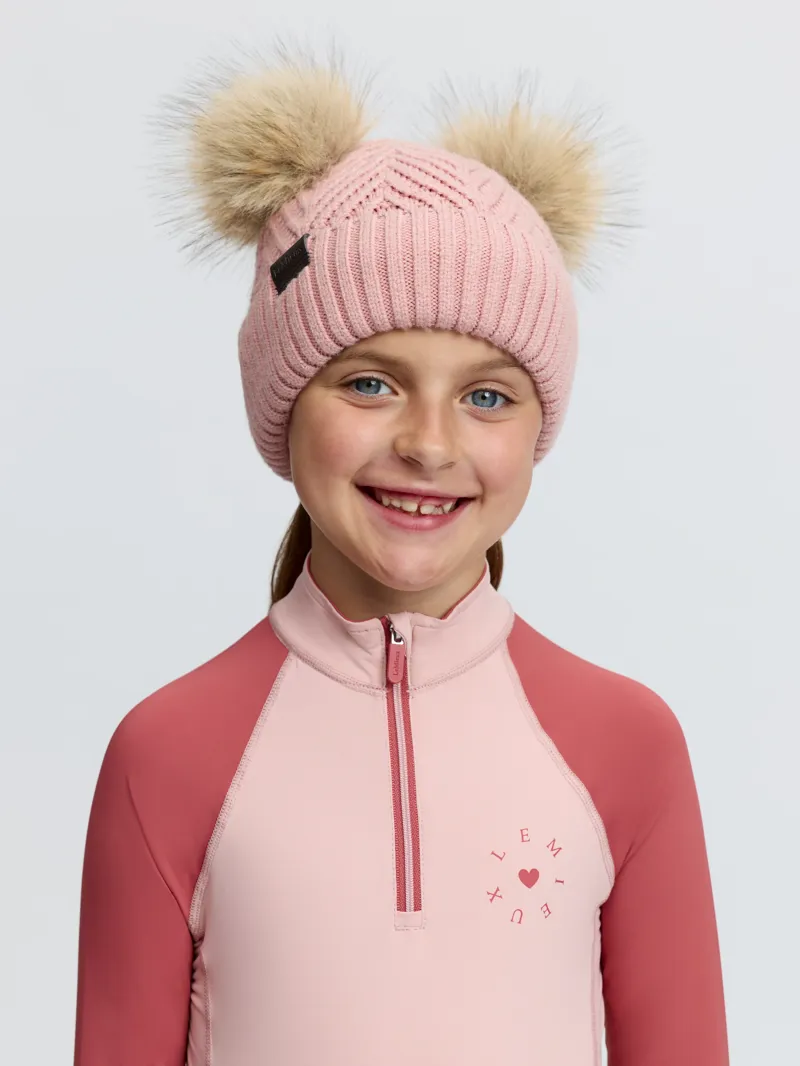 LeMieux Mini Double Pom Beanie - Petal-1
