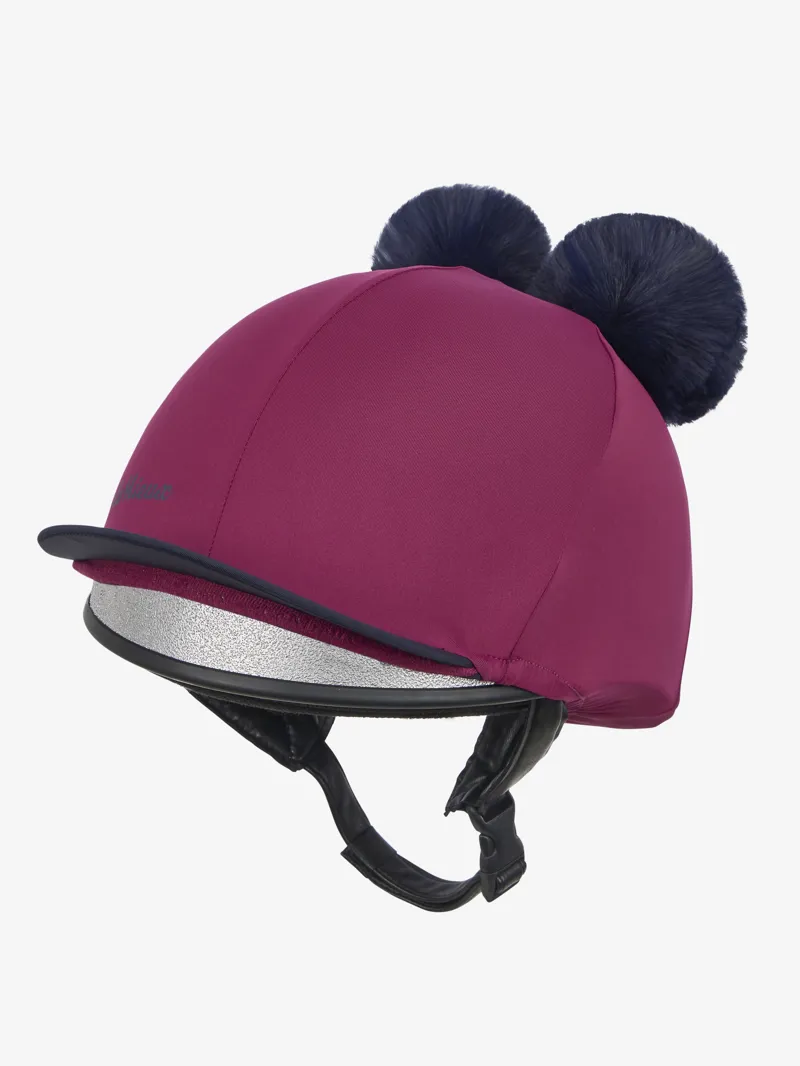 LeMieux Mini Double Pom Hat Silk - Blackberry-2