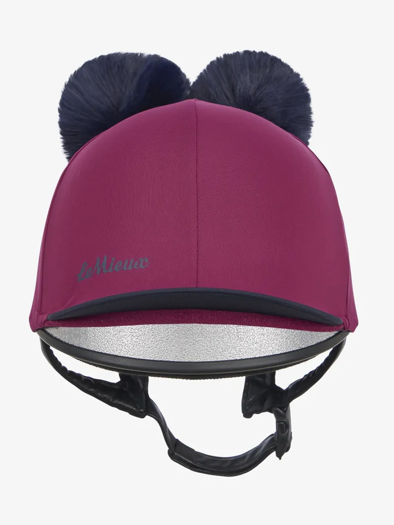 LeMieux Mini Double Pom Hat Silk - Blackberry-3