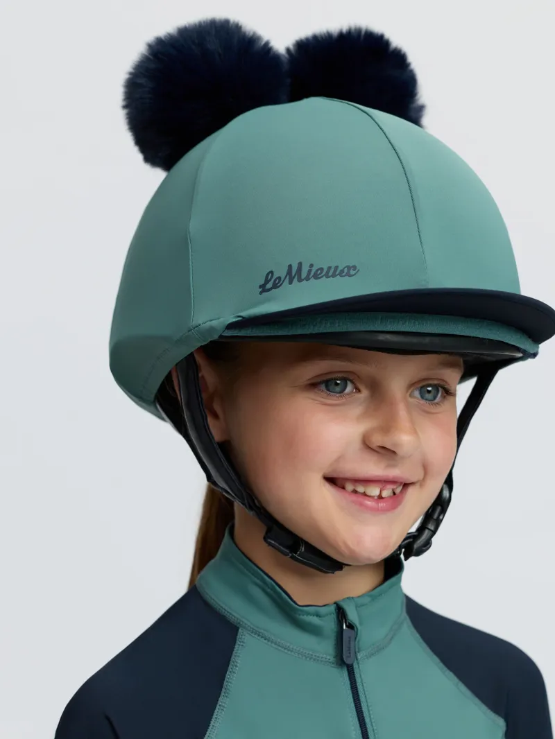 LeMieux Mini Double Pom Hat Silk - Navy/Aloe