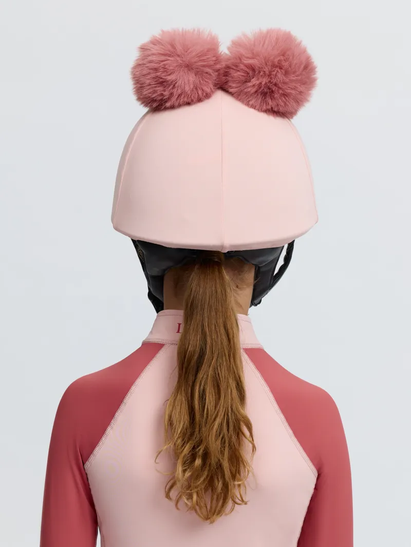 LeMieux Mini Double Pom Hat Silk - Petal-3