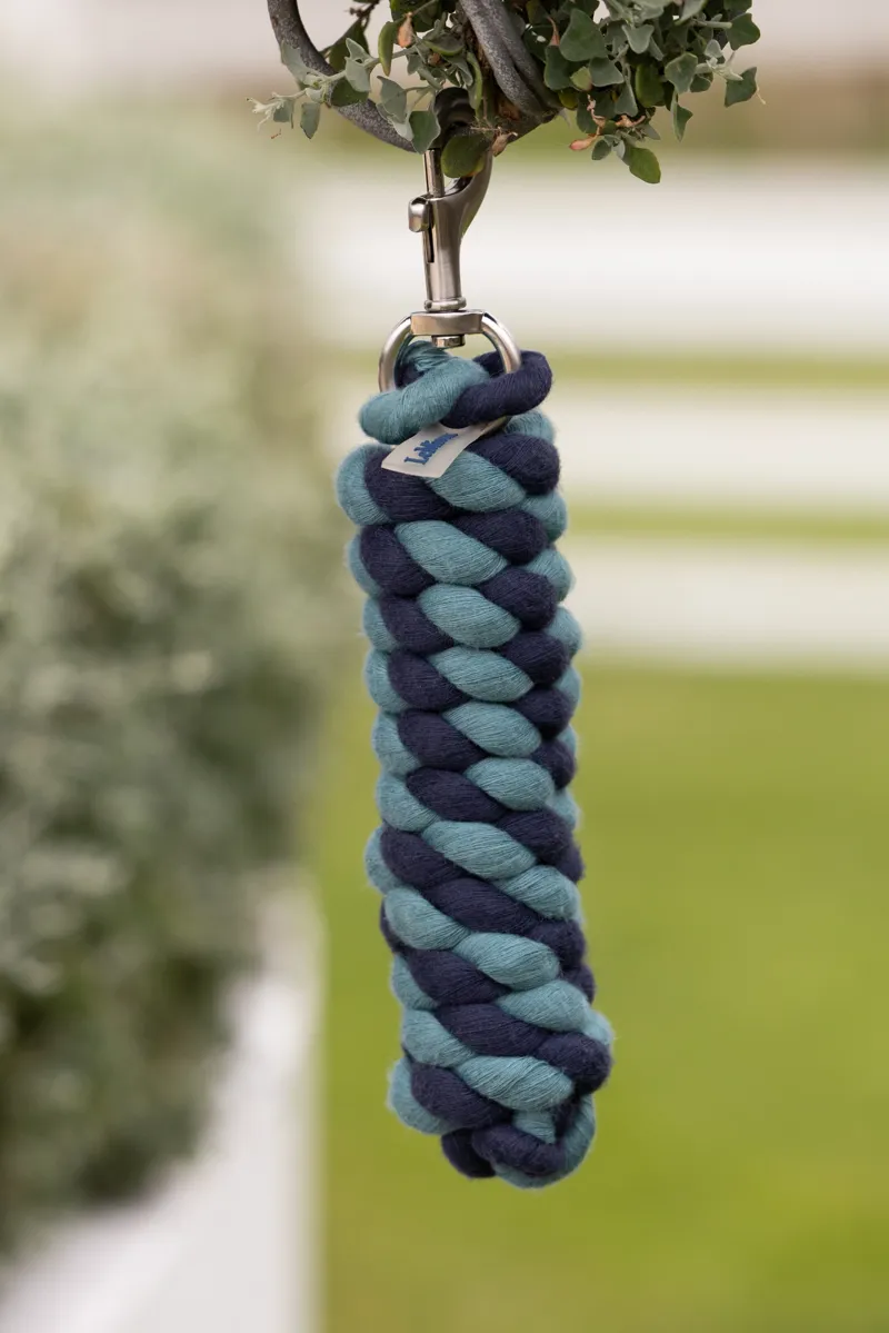 LeMieux Polycotton Leadrope - Aloe/Navy-1