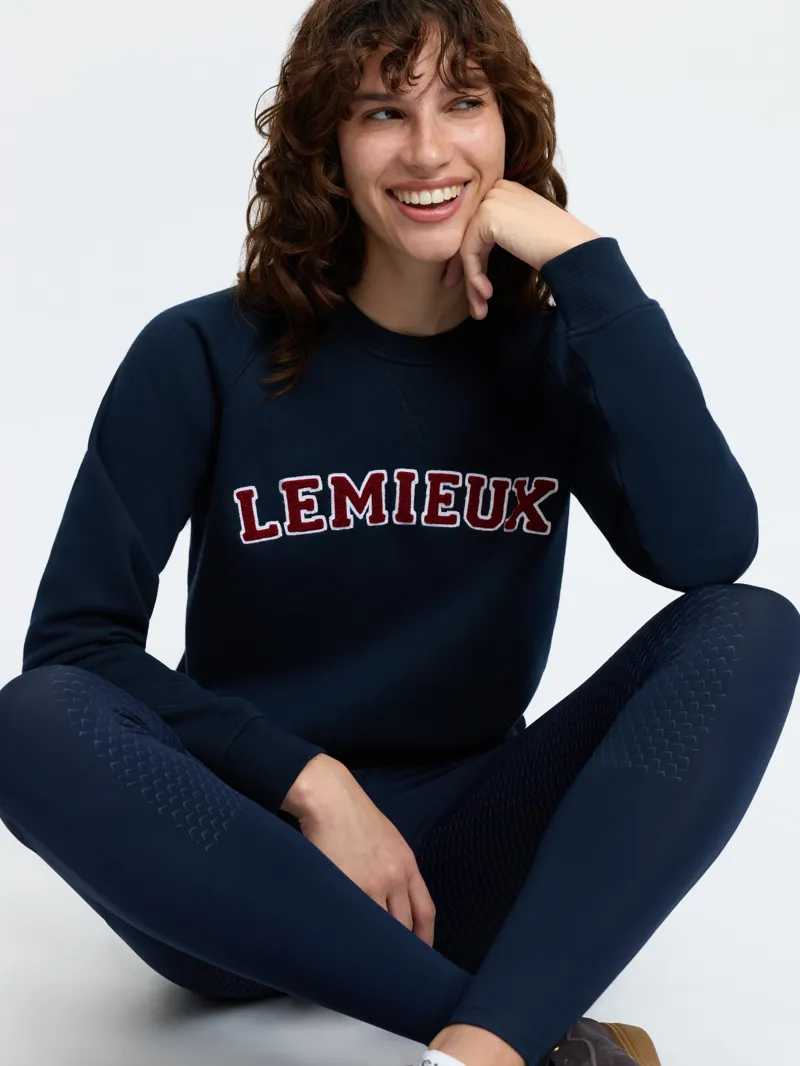LeMieux Vida Varsity Crew Neck Sweatshirt - Navy-3