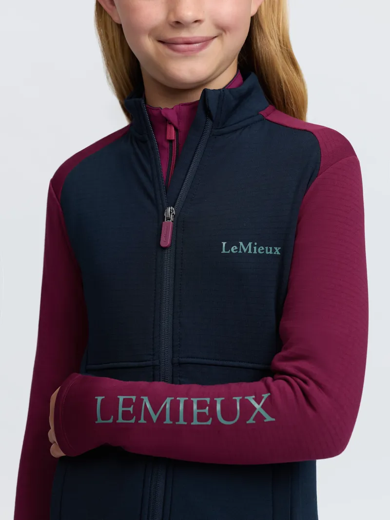 LeMieux Young Rider Bethany Zip Through Mid Layer - Blackberry-5