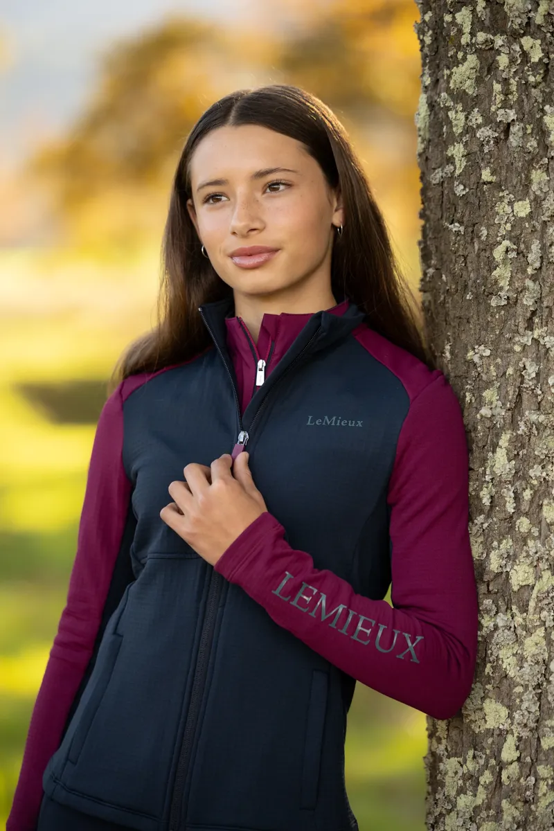LeMieux Young Rider Bethany Zip Through Mid Layer - Blackberry-4