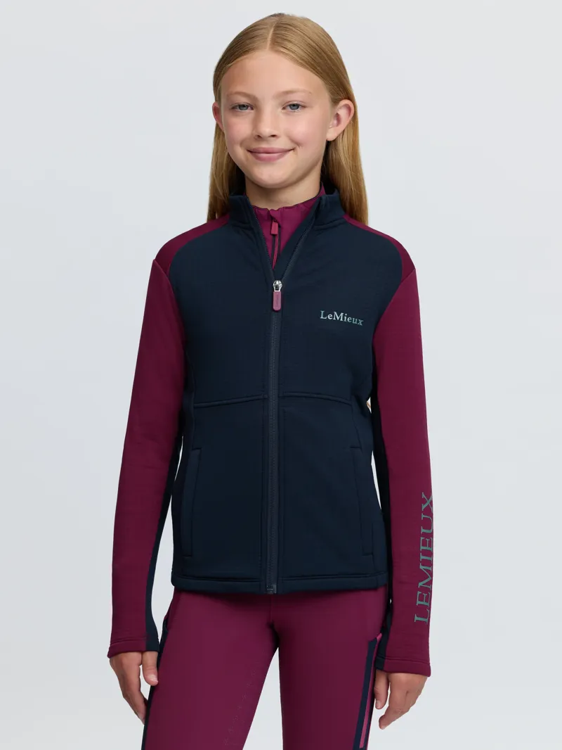 LeMieux Young Rider Bethany Zip Through Mid Layer - Blackberry