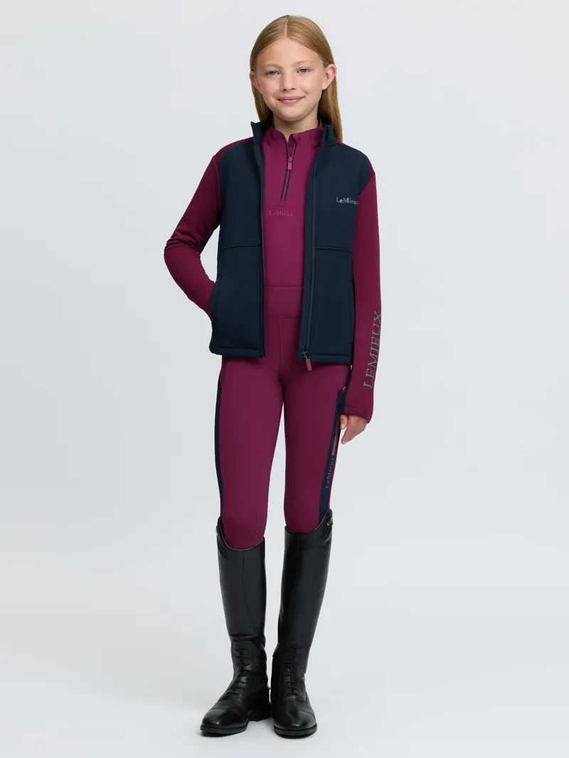 LeMieux Young Rider Bethany Zip Through Mid Layer - Blackberry-6
