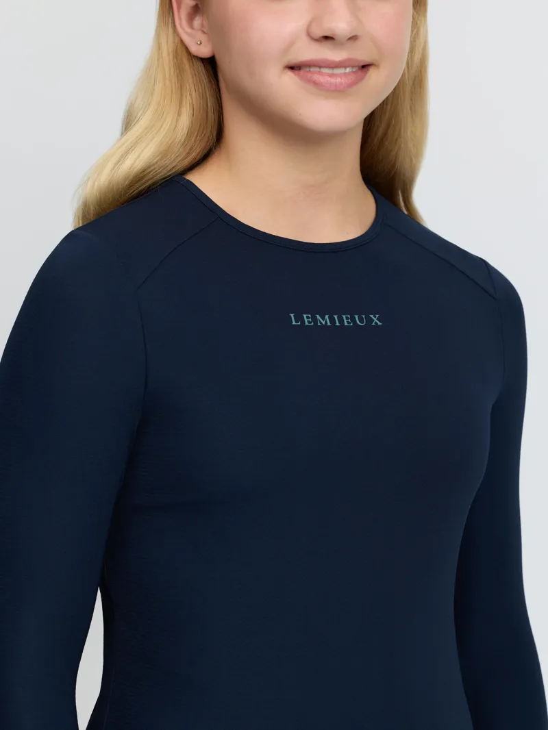 LeMieux Young Rider Hybrid Sports Top - Navy-4