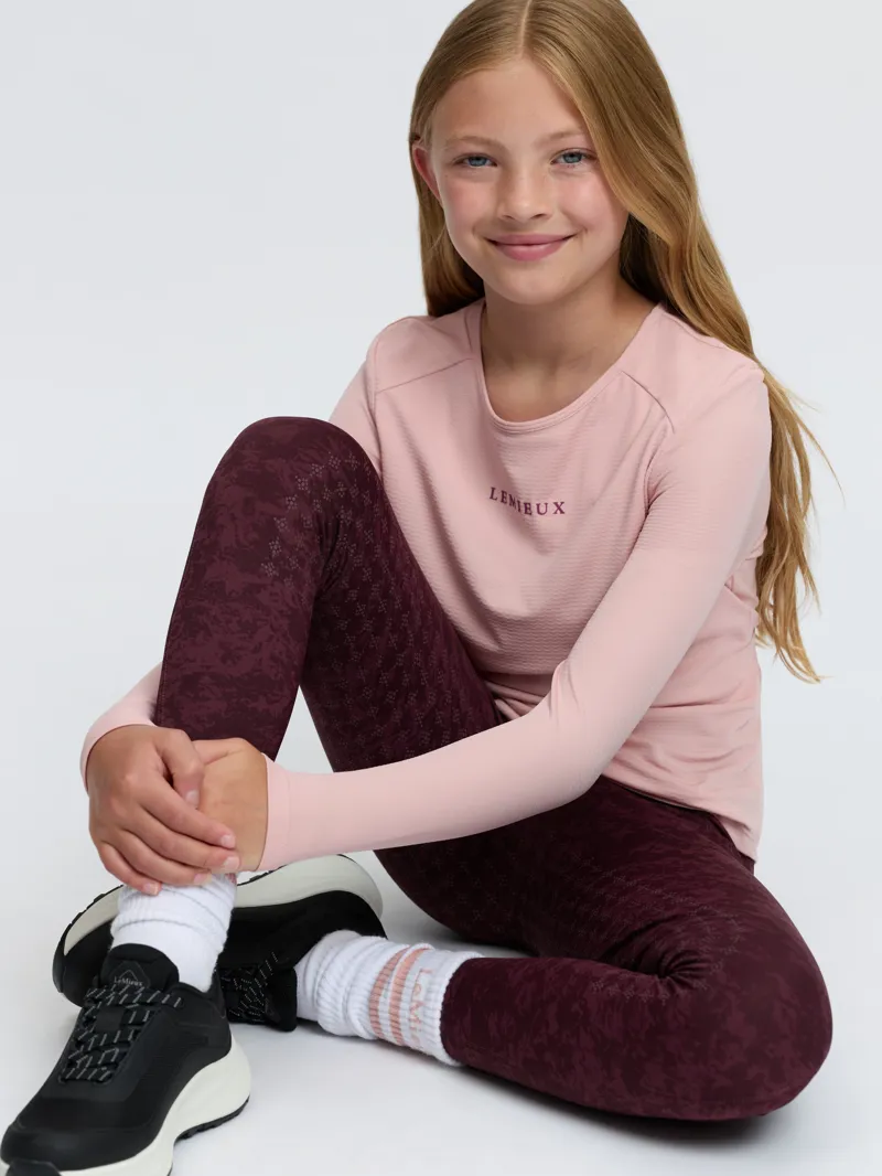 LeMieux Young Rider Hybrid Sports Top - Petal-7