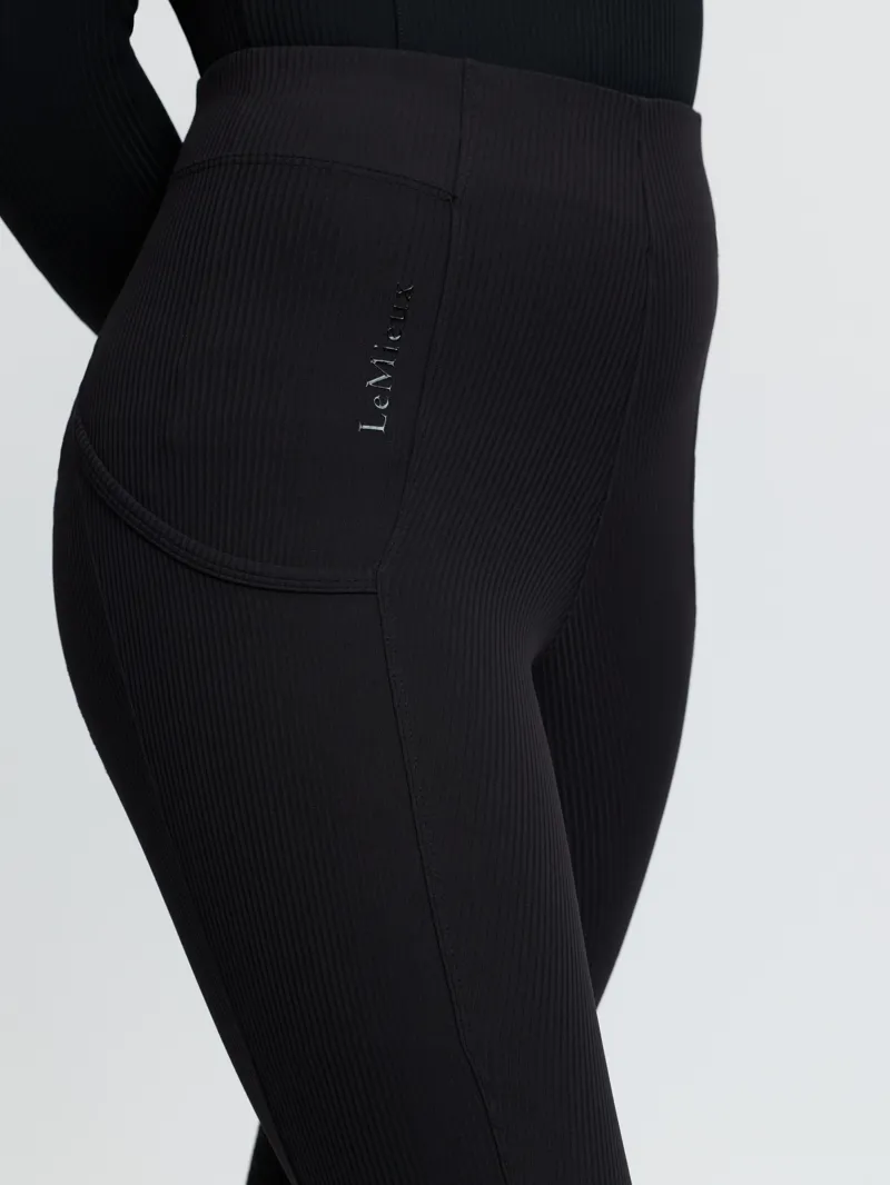 LeMieux Young Rider Orla Ribbed Pull Ons - Black-6