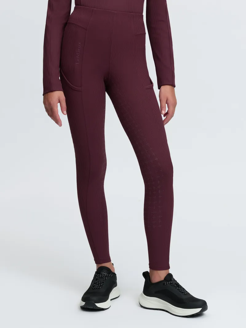 LeMieux Young Rider Orla Ribbed Pull Ons - Bramble-1