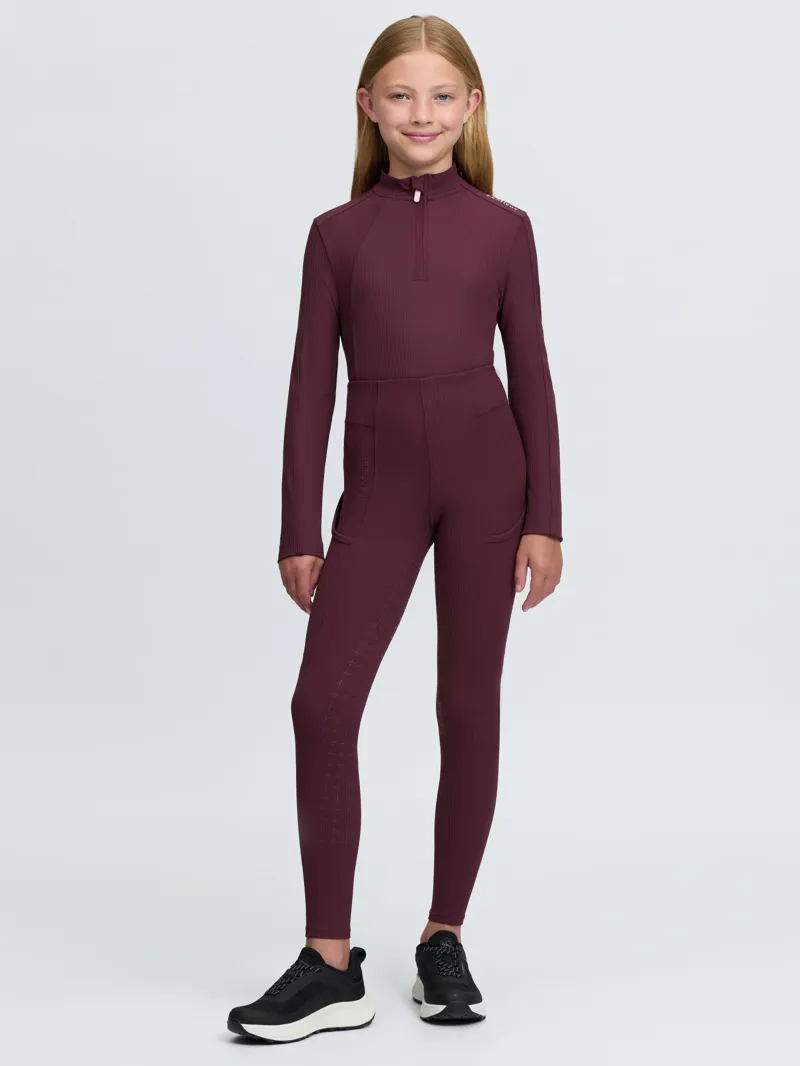 LeMieux Young Rider Orla Ribbed Pull Ons - Bramble-3