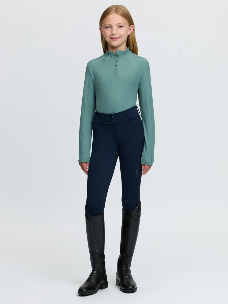 LeMieux Young Rider Raye Ribbed Base Layer - Aloe-4