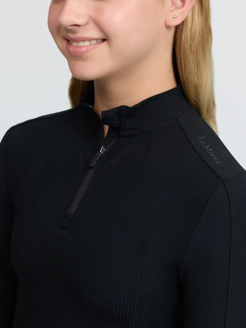 LeMieux Young Rider Raye Ribbed Base Layer - Black-4