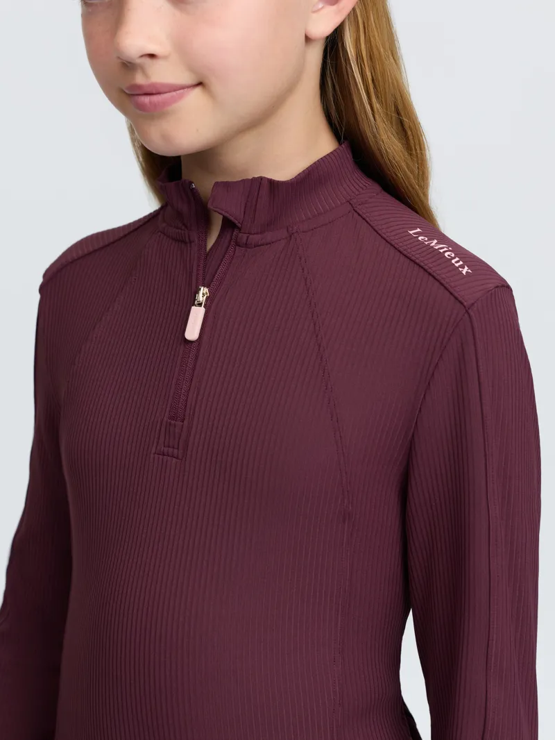 LeMieux Young Rider Raye Ribbed Base Layer - Bramble-3